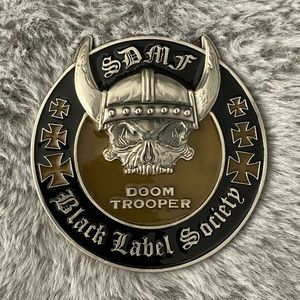 Rare black label society doom trooper belt buckle